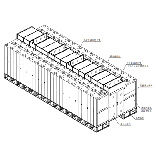 图腾冷热通道机柜 机柜冷通道安全通道设计
